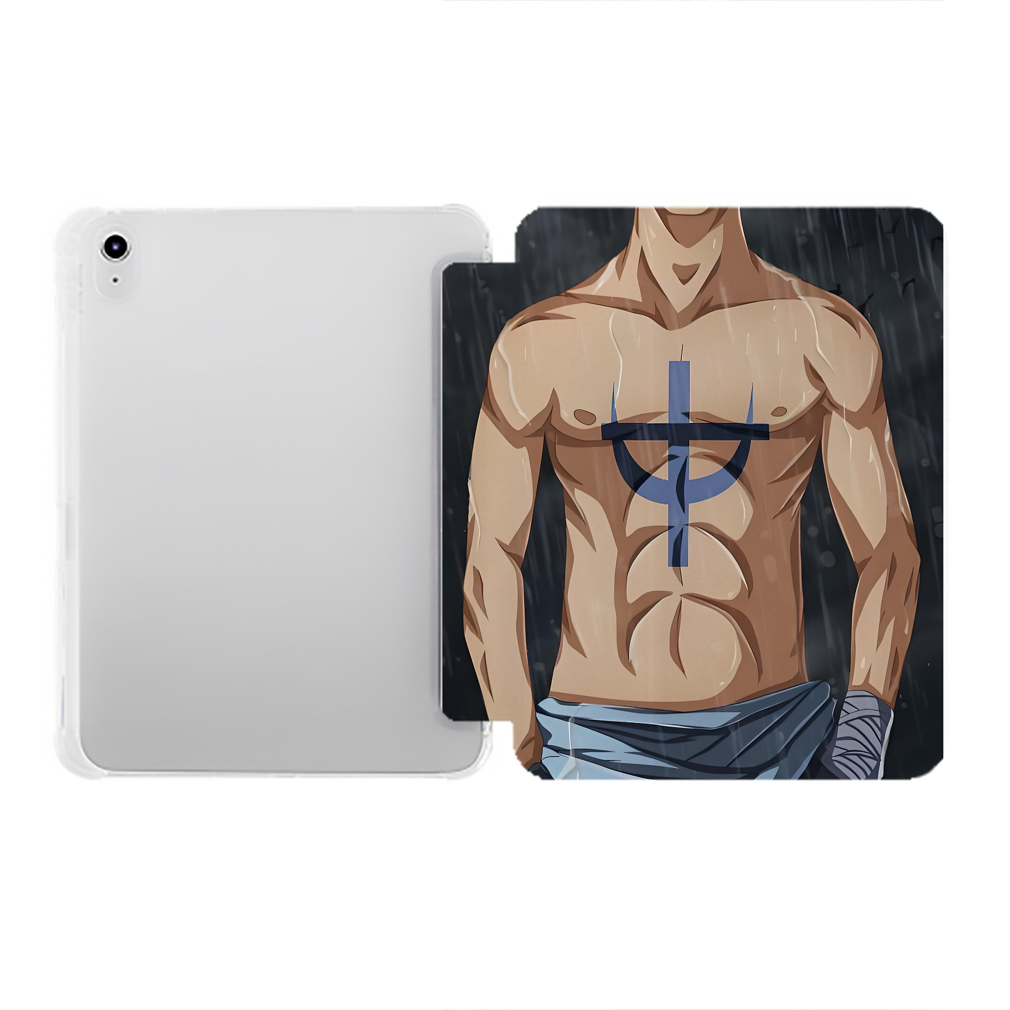 （画像用） ワンピース ONE PIECE IPad ケース ペン収納付き 三つ折りスタンド PUレザー×シリコン 対応機種9.5/10.5/10.9インチ